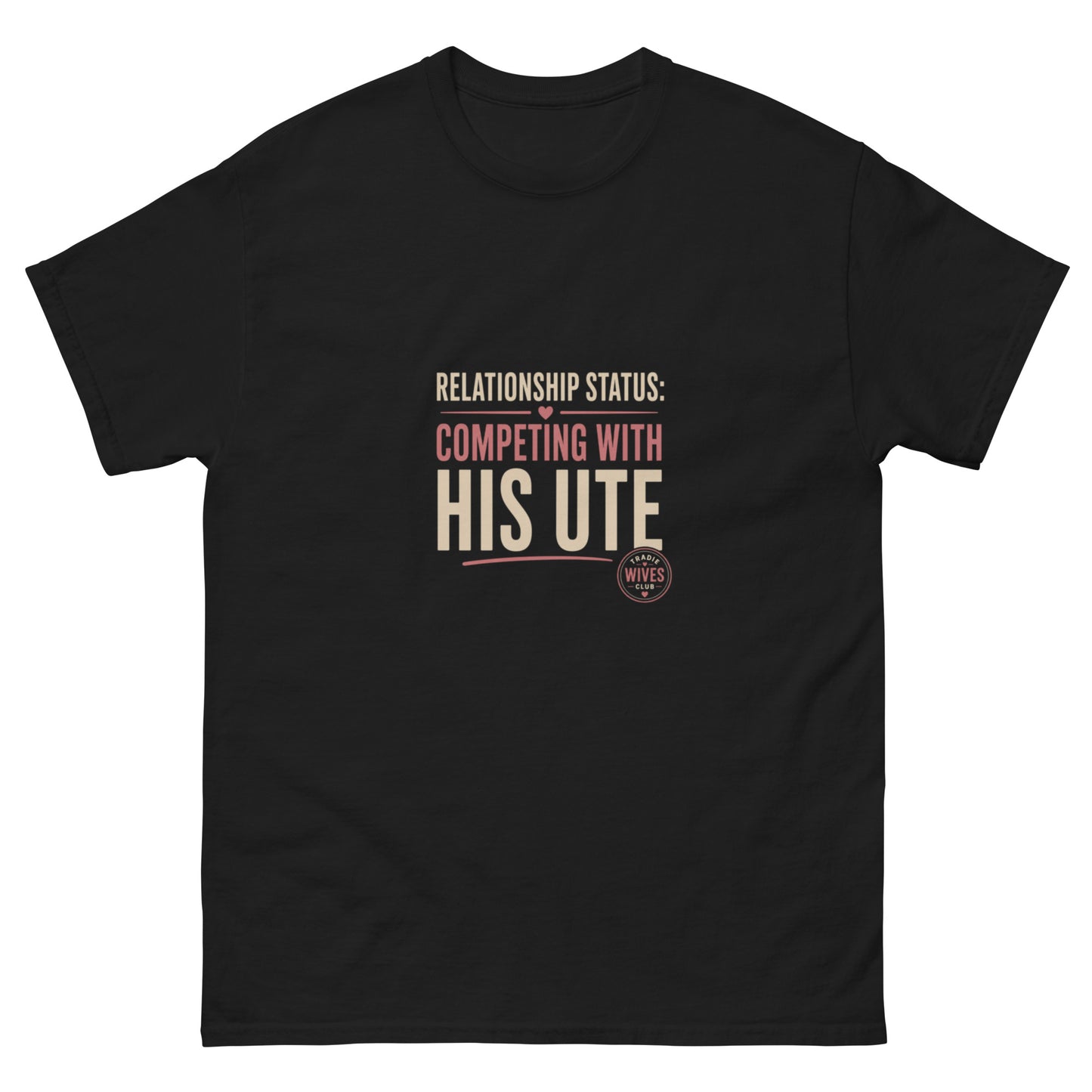 Competing With His Ute tee - Black mockup