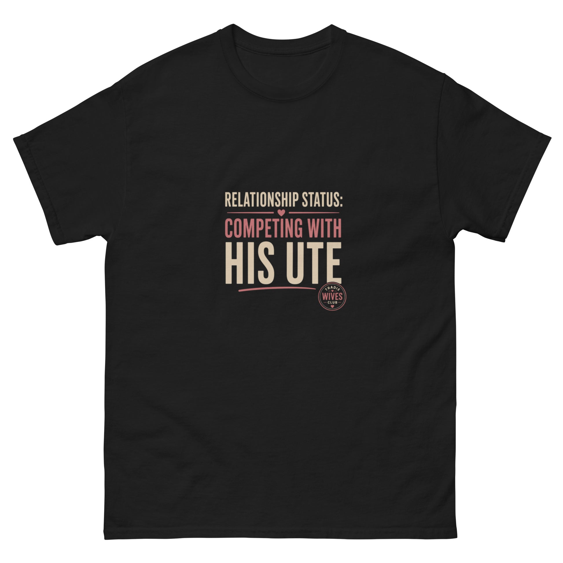 Competing With His Ute tee - Black mockup