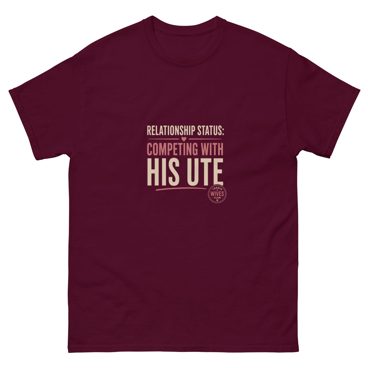 Competing With His Ute tee - Maroon mockup