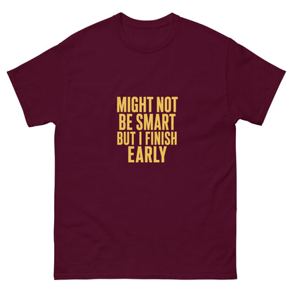 Might Not Be Smart tee - Maroon mockup