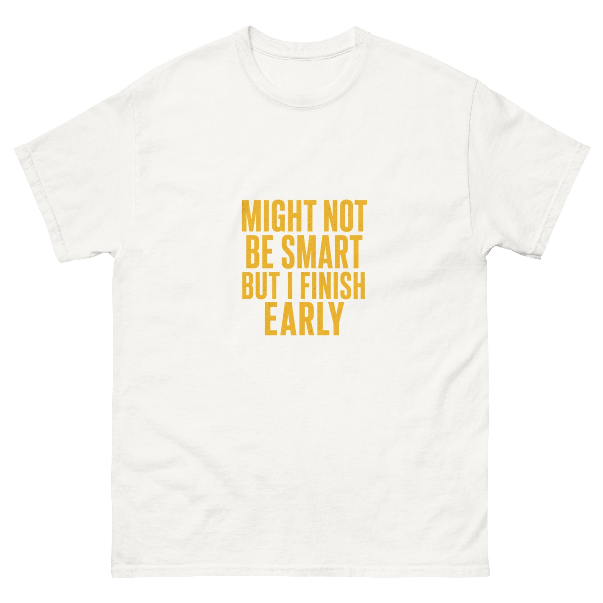 Might Not Be Smart tee - White mockup
