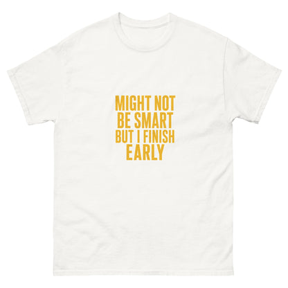 Might Not Be Smart tee - White mockup