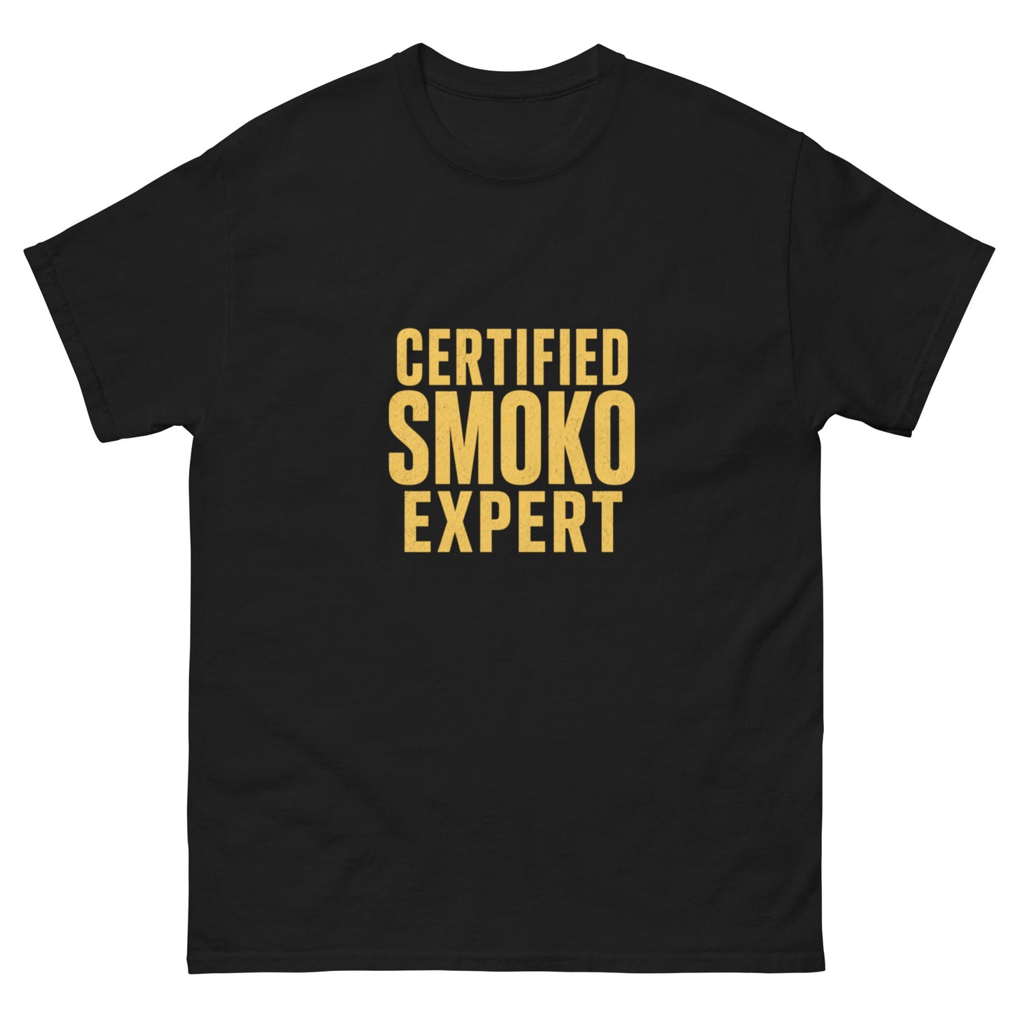 Certified Smoko Expert tee - black mockup