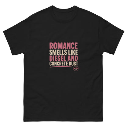 Romance Smells Like Diesel & Concrete Dust tee - black mockup